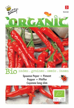Buzzy® zaden - Organic Peper Cayenne long slim (BIO) - afbeelding 1