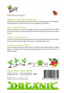 Buzzy® zaden - Organic Peterselie Gekrulde Donkergroene  (BIO) - afbeelding 2