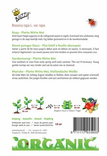 Buzzy® zaden - Organic Raap Platte Witte Mei (BIO) - afbeelding 4