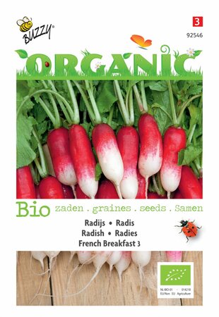 Buzzy® zaden - Organic Radijs French Breakfast 3 (BIO) - afbeelding 1