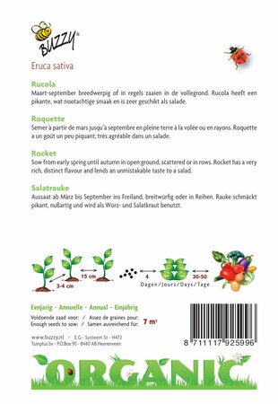 Buzzy® zaden - Organic Rucola (BIO) - afbeelding 4