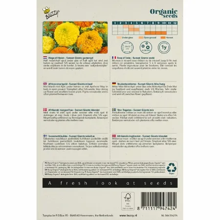 Buzzy® Organic Seeds - Hoge Afrikaan Sunset Giants Mixed (BIO) - afbeelding 2