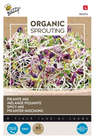 Buzzy® zaden - Organic Sprouting Salademengsel pikant (BIO) - afbeelding 1