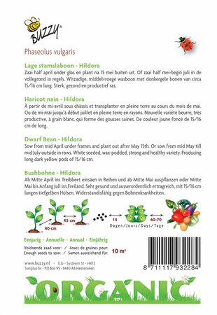 Buzzy® zaden - Organic Stamslaboon Hildora (BIO) - afbeelding 2