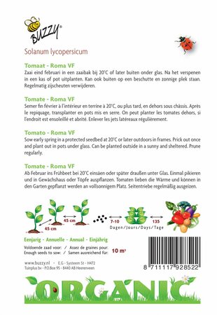 Buzzy® zaden - Organic Tomaten Roma VF (BIO) - afbeelding 2