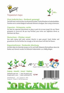 Buzzy® zaden - Organic Tropeaulum, Oost-Indische kers enkelbl.(BIO) - afbeelding 2