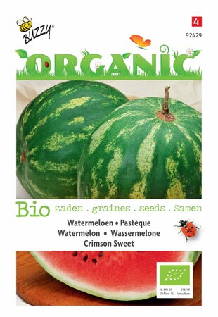 Buzzy® zaden - Organic Watermeloen Crimson Sweet (BIO) - afbeelding 1