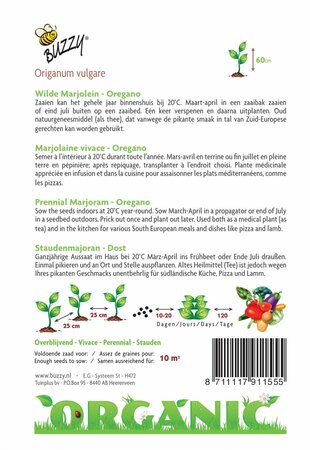 Buzzy® zaden - Organic Wilde Marjolein - Oregano (BIO) - afbeelding 4