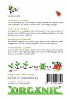 Buzzy® zaden - Organic Zomerwortel Merida F1 (BIO) - afbeelding 2