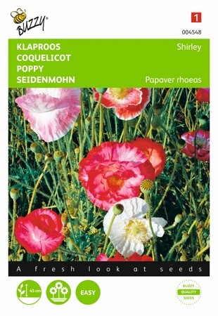 Buzzy® zaden - Papaver, Klaproos Shirley dubbelbloemig gemengd - afbeelding 1