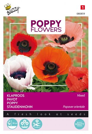 Buzzy® zaden - Poppy Flowers, Orientaalse papaver - afbeelding 1