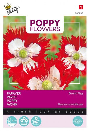Buzzy® zaden - Poppy Flowers, Papaver Deense Vlag - afbeelding 1