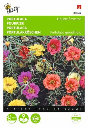 Buzzy® zaden - Portulaca dubbelbloemig gemengd - afbeelding 1