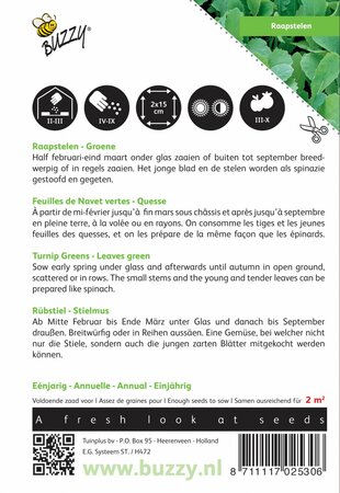 Buzzy® zaden - Raapstelen Groene - afbeelding 2