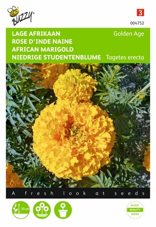 Buzzy® zaden - Tagetes, lage Afrikaan Golden Age - afbeelding 1