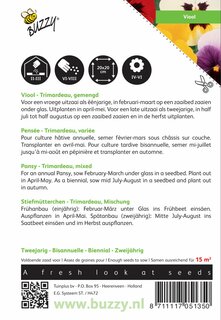 Buzzy® zaden - Viola, Viool Trimardeau gemengd - afbeelding 2