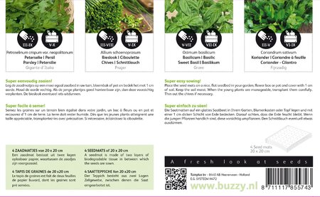 Buzzy® zaden - Zaadmatjes Kruiden 4 matjes (5) - afbeelding 2