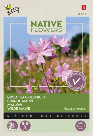 Buzzy® zaden - Native Flowers - Groot Kaasjeskruid - afbeelding 1