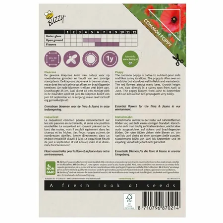 Buzzy® zaden - Native Flowers - Papaver Klaproos