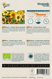 Buzzy® zaden - Organic Helianthus, Zonnebloem Compact Spray (BIO)