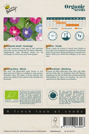 Buzzy® zaden - Organic Ipomoea, Klimmende Winde gemengd  (BIO) - afbeelding 2