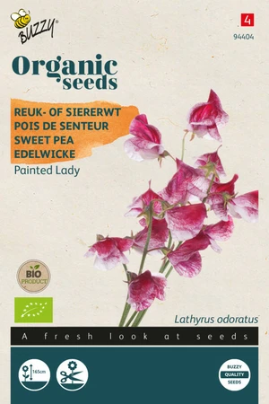 Buzzy® zaden - Organic Lathyrus, Reuk- of siererwt Painted Lady(BIO) - afbeelding 1