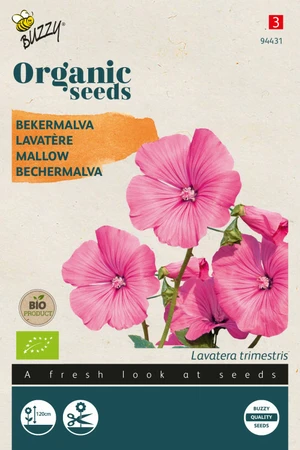 Buzzy® zaden - Organic Lavatera, Bekermalva rose/rood  (BIO) - afbeelding 1