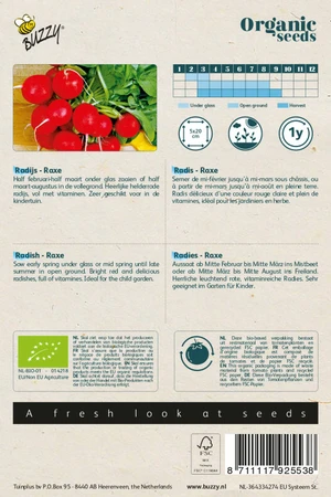 Buzzy® zaden - Organic Radijs Raxe  (BIO)