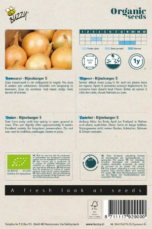 Buzzy® zaden - Organic Ui Rijnsburger 5, bewaarui (BIO) - afbeelding 2
