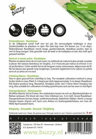 Buzzy® zaden - Stoksnijbonen Raadsheer - afbeelding 2