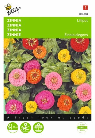 Buzzy® zaden - Zinnia Lilliput gemengd - afbeelding 1