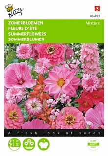 Buzzy® zaden - Zomerbloemen Roze en rood mengsel - afbeelding 1