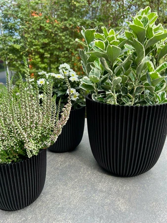 Capi Pot Bol Groove 16 x 15 cm Textile Black - afbeelding 2