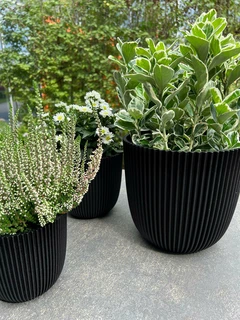 Capi Pot Bol Groove 16 x 15 cm Textile Black - afbeelding 2