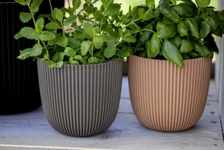 Capi Pot Bol Groove 16 x 15 cm Warm Taupe - afbeelding 3