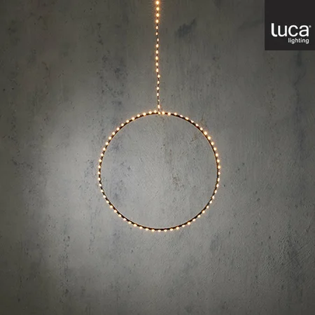 Cirkel hangend met LED verlichting 105led warm wit Ø30cm  - afbeelding 1