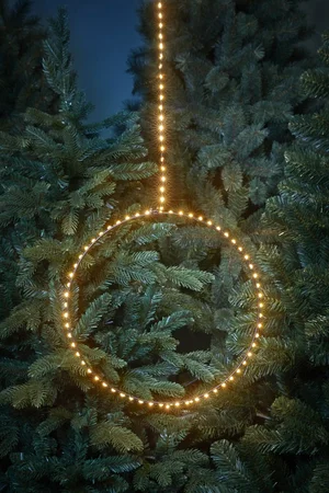 Cirkel hangend met LED verlichting 105led warm wit Ø30cm  - afbeelding 2
