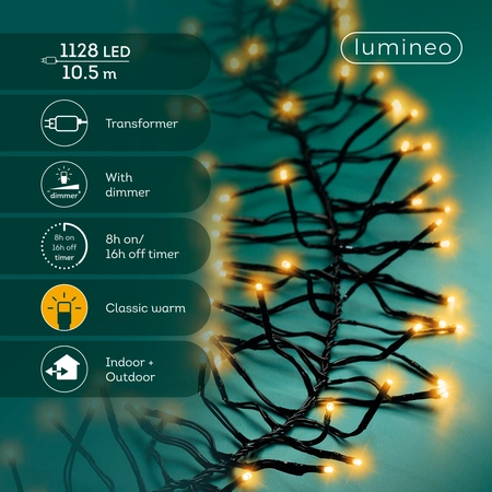 Clusterverlichting - Lumineo - 1128 lampjes klassiek warm
