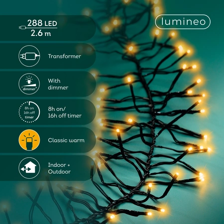 Clusterverlichting - Lumineo - 288 lampjes klassiek warm