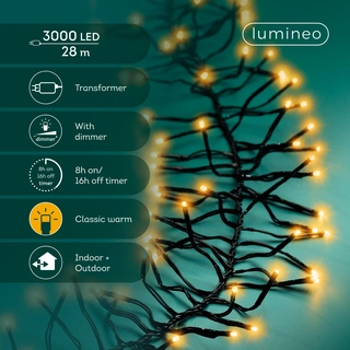 Clusterverlichting - Lumineo - 3000 lampjes klassiek warm