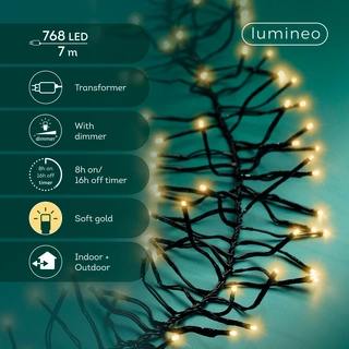 Clusterverlichting - Lumineo - 768 lampjes - Soft Gold - afbeelding 2