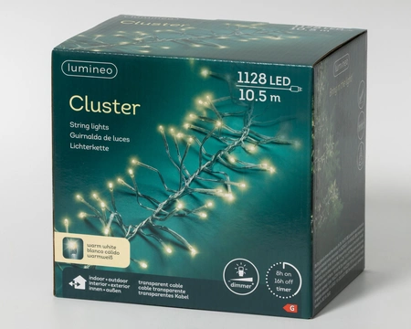 Clusterverlichting - Lumineo - Snoer Transparant - 1128 lampjes warm wit - afbeelding 6
