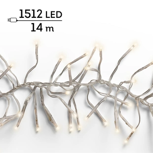 Clusterverlichting - Lumineo - Snoer Transparant - 1512 lampjes warm wit