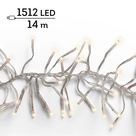 Clusterverlichting - Lumineo - Snoer Transparant - 1512 lampjes warm wit - afbeelding 1