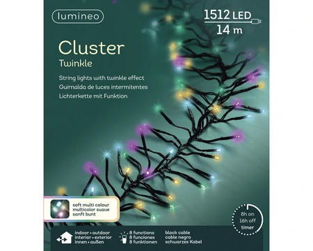 Clusterverlichting Twinkle - Lumineo - 1512 lampjes soft multi color - afbeelding 6