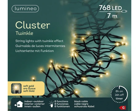 Clusterverlichting Twinkle - Lumineo - 768 lampjes soft gold - afbeelding 6