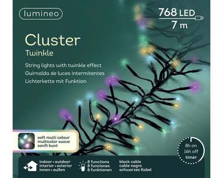 Clusterverlichting Twinkle - Lumineo - 768 lampjes soft multi color - afbeelding 6