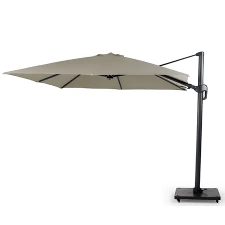 Combideal: Parasol Duraflex Vierkant 300x300cm Taupe + Parasolvoet - afbeelding 1