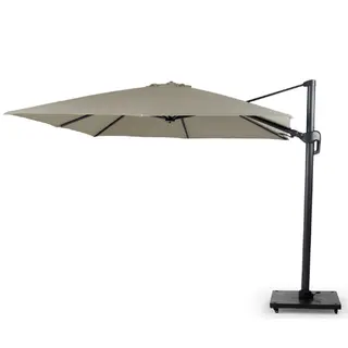 Combideal: Parasol Duraflex Vierkant 300x300cm Taupe + Parasolvoet - afbeelding 1