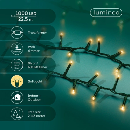 Compact LED Lights - Lumineo - 1000 lampjes soft gold - afbeelding 3